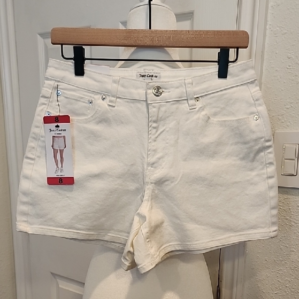 NWT Juicy Couture White Jean Shorts 8